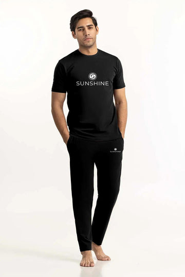 Black Sunshine Jersey Pajama Set for Men – 40% OFF