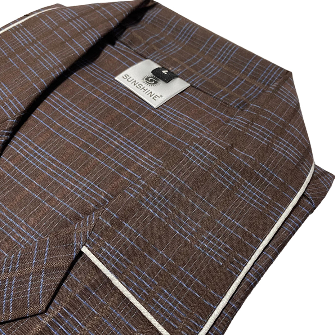 Dark Brown Check Night Suit β CH-109