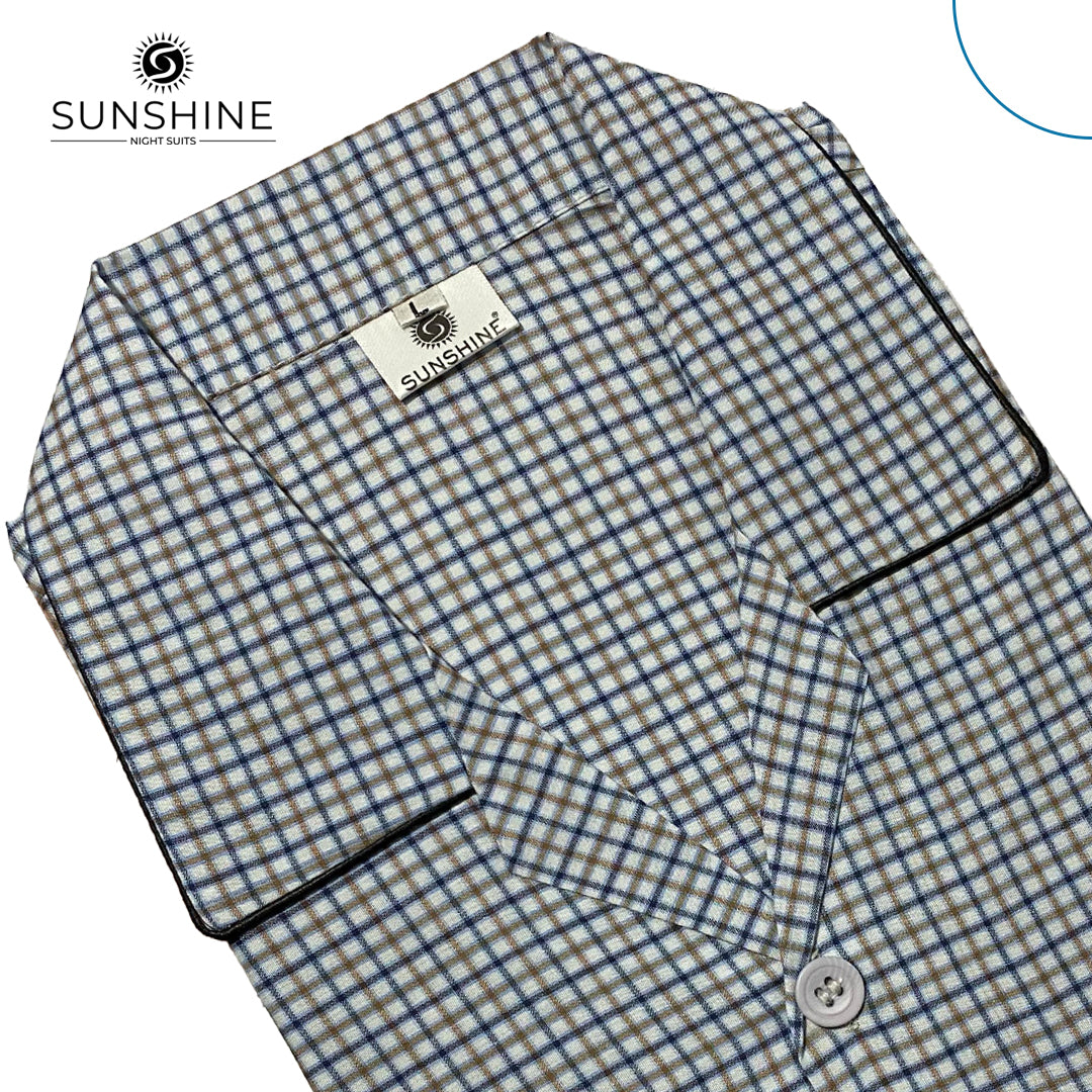 Light Blue Check Night Suit β CH-116