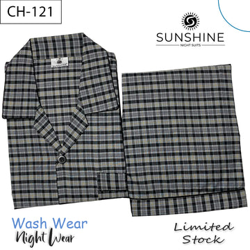 Smoke Grey Check Night Suit – CH-121
