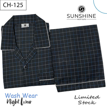 Charcoal Check Night Suit – CH-125