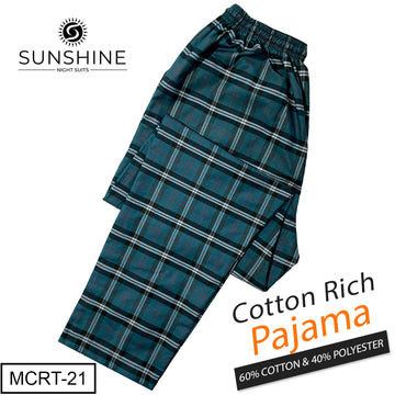 Teal Check Cotton Rich Trousers MCRT-21
