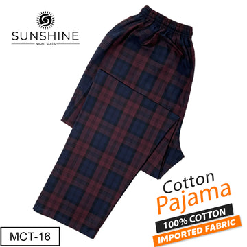 Bordeaux Check 100% Cotton Trousers MCT-16