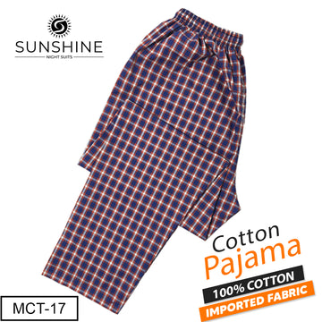 Indigo Blue Check 100% Cotton Trousers MCT-17