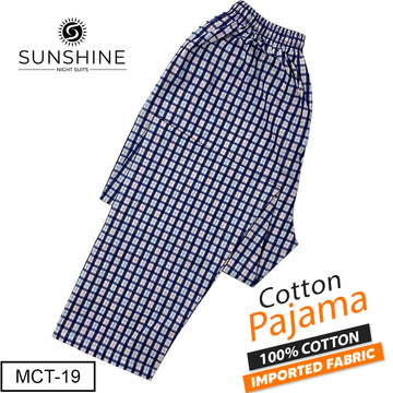 Frosty Blue Check 100% Cotton Trousers MCT-19