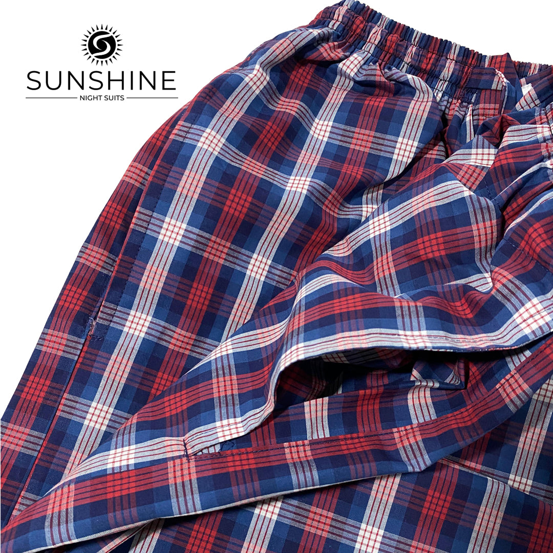 Blue Red Check 100% Cotton Trousers MCT-20