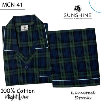 Blackwatch Tartan Check 100% Cotton Night Suit – MCN-41