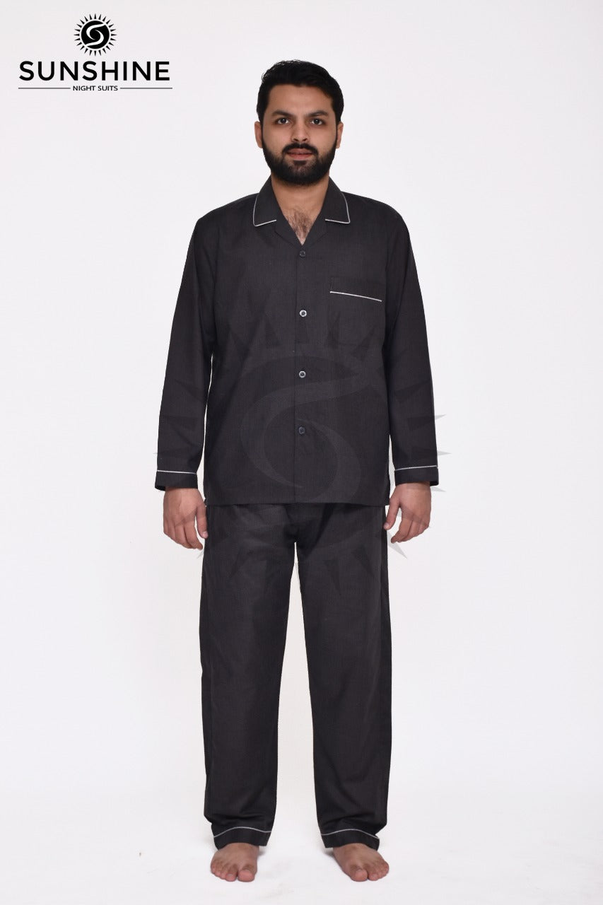 Shadow Grey Plain Nightsuit For Men β MN-805