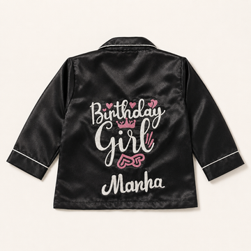 Birthday Girl Embroidered Silk Night Suit for Girls – BG01