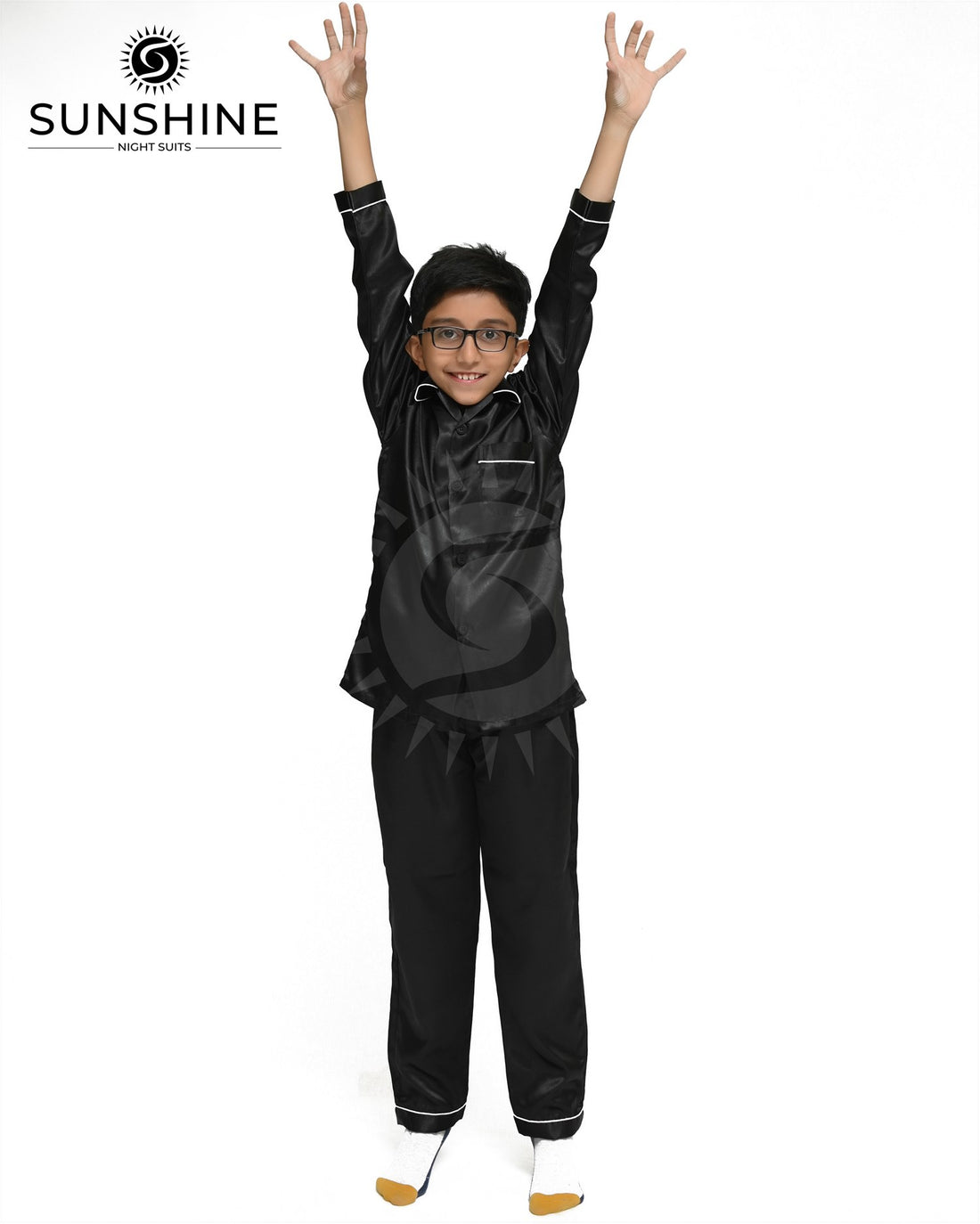 Black Silk Nightwear For Boys