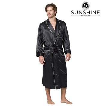 Black Silk Gown for Men