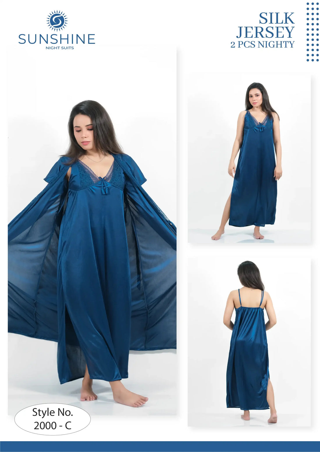 Blue Silk Nighty 2000-C Set For women In Pakistan. Shop Now