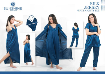 Blue Silk Nighty 6000-C Set For women In Pakistan. Shop Now