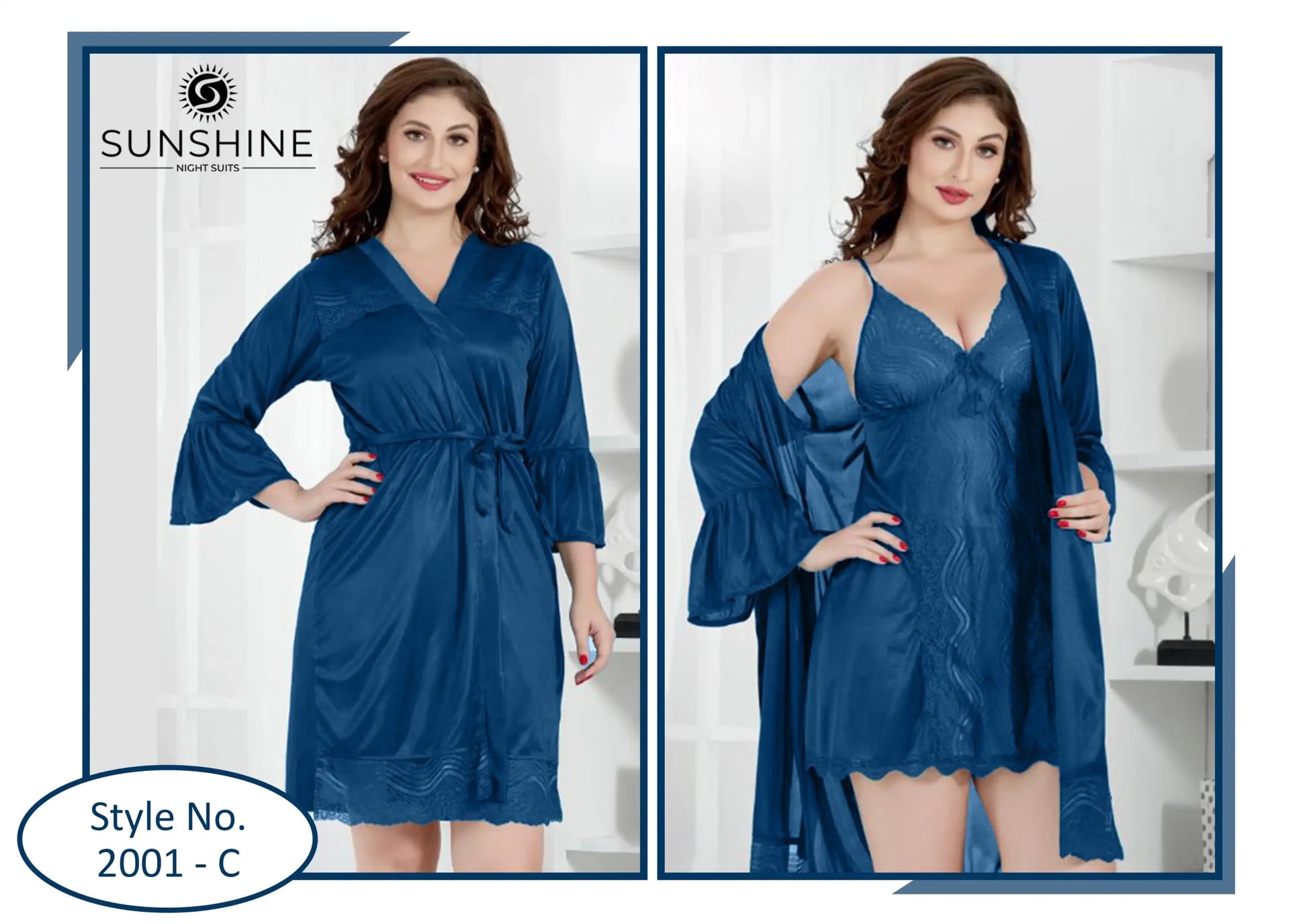 Blue Silk Nighty 2001-C Set For women In Pakistan. Shop Now