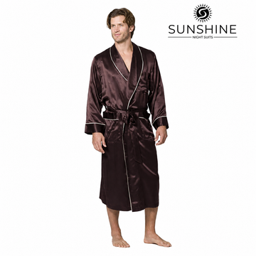 Brown Silk Gown for Men