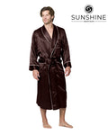 Brown silk gown for men with shawl collar and two side pockets