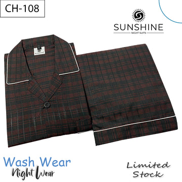 Black Check Night Suit – CH-108