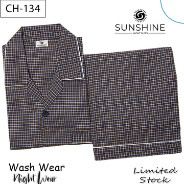 Blue Brown Check Night Suit – CH-134