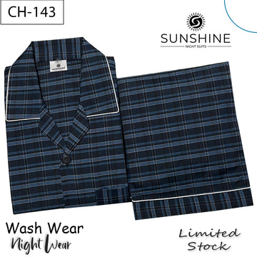 Deep Teal Check Night Suit – CH-143