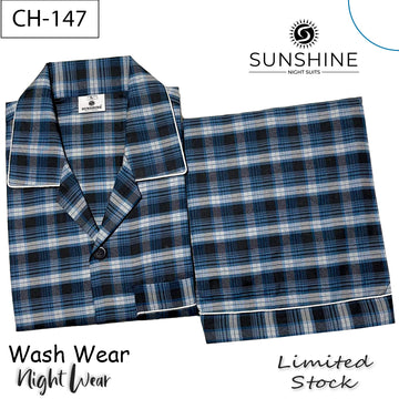 Teal Check Night Suit – CH-147