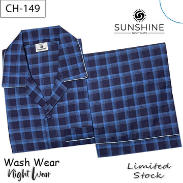 Royal Blue Check Night Suit – CH-149
