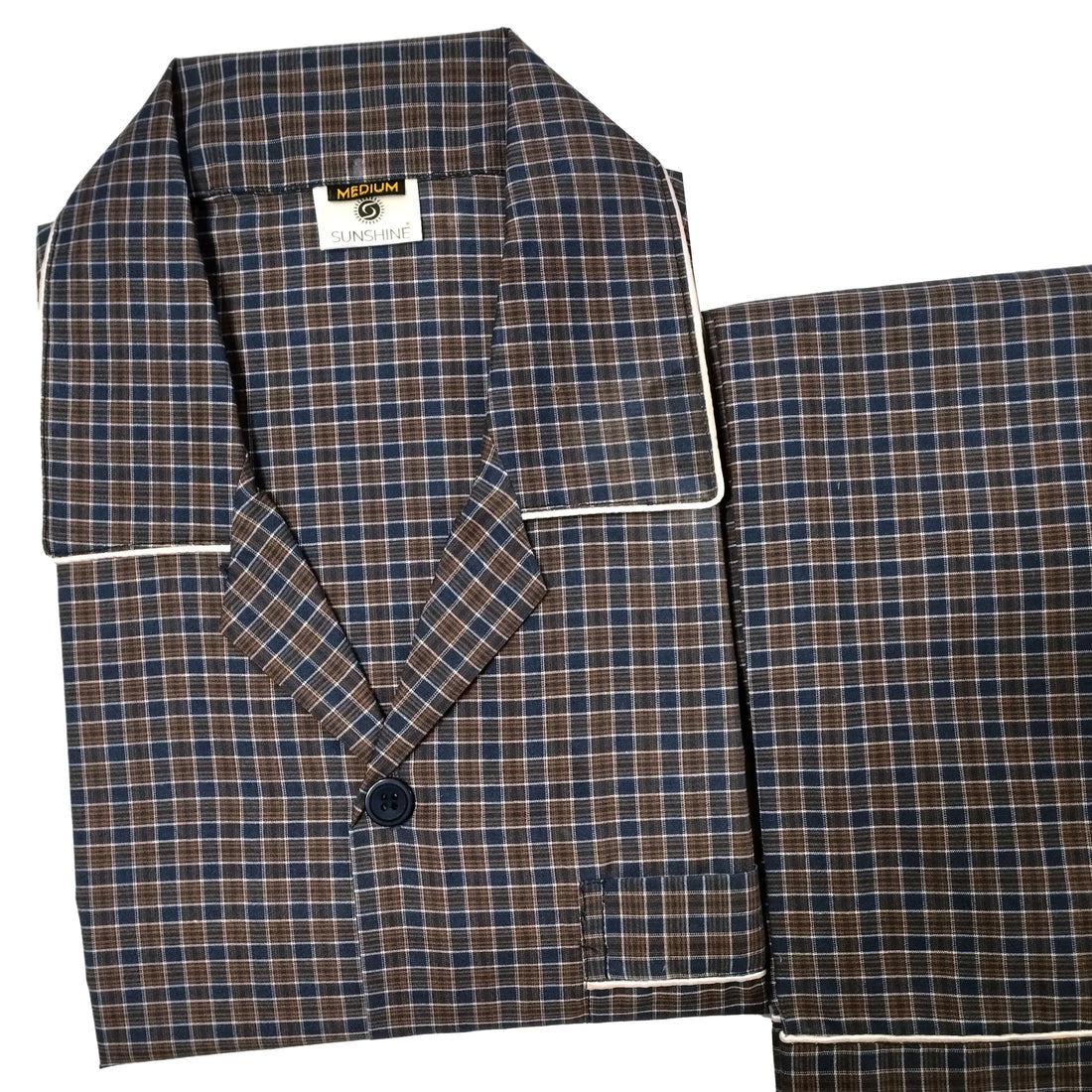 Bluish Check Night Suit for men CH-67- Luxurious Sleepwear