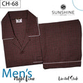 Dark Maroon Check Night suit for men CH-68 - Luxurious Sleepwear