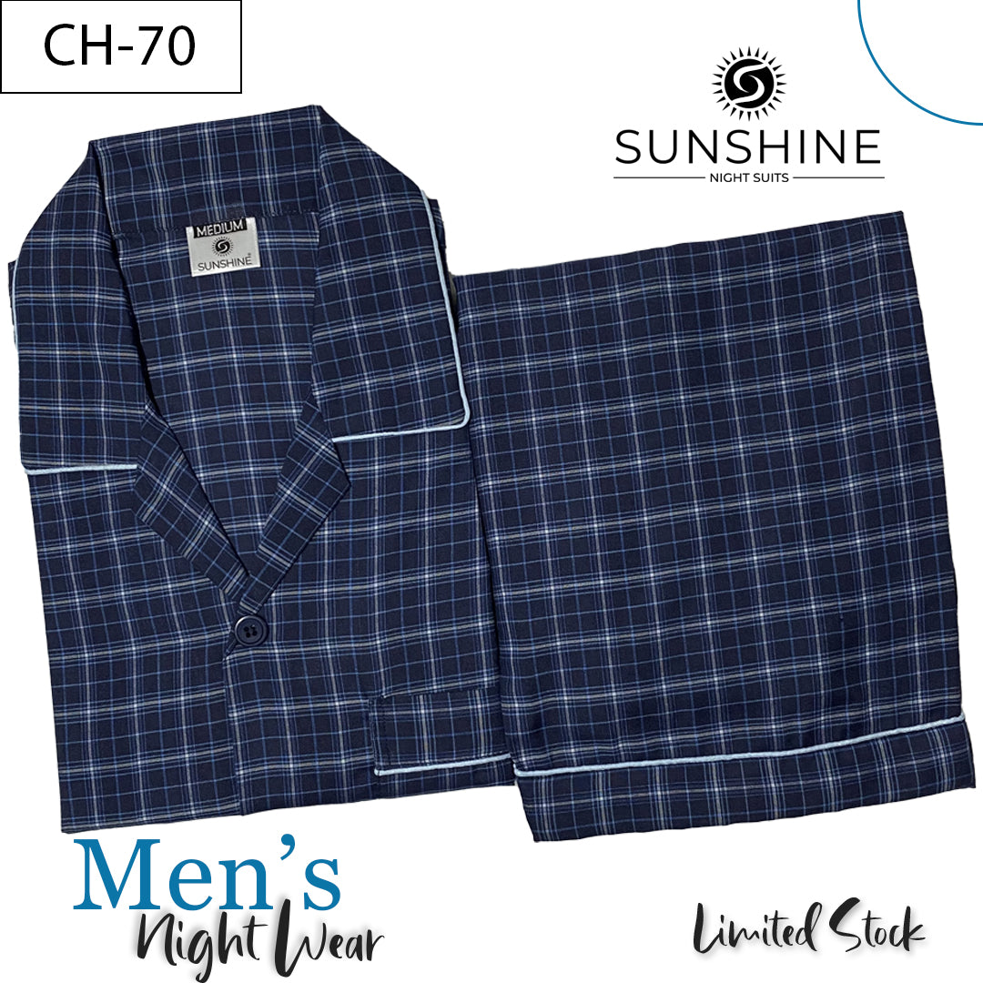Royal Blue Check Night Suit – CH-070
