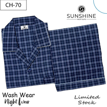 Royal Blue Check Night Suit – CH-70