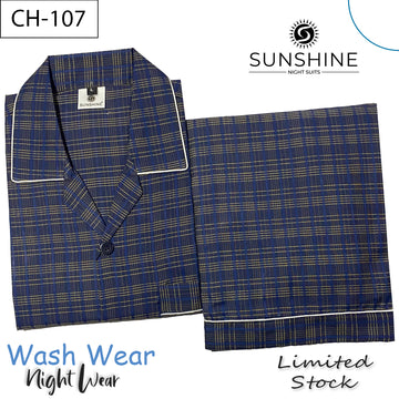 Navy Blue Check Night Suit – CH-107