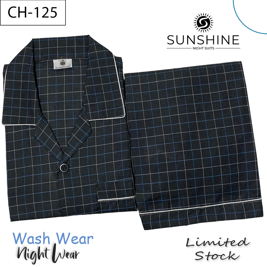 Charcoal Check Night Suit – CH-125
