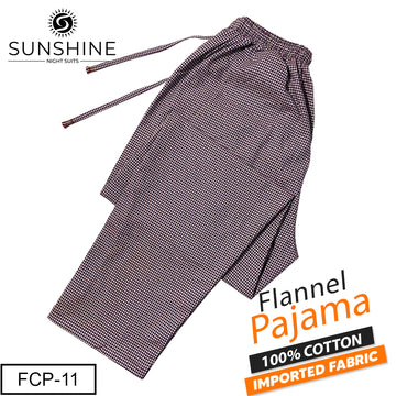 Maroon Gingham Check Flannel Pajama for Men – Winter Fabric by Maarss Nightwear