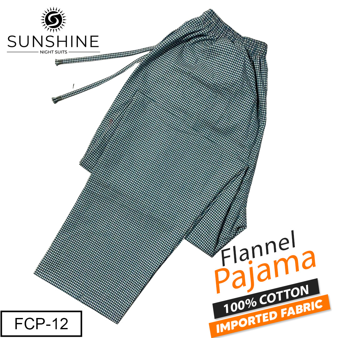 Teal Gingham Check Flannel Pajama for Men – Winter Fabric by Maarss Nightwear