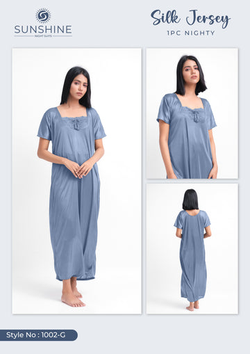 Grey Silk Nighty 1001-G