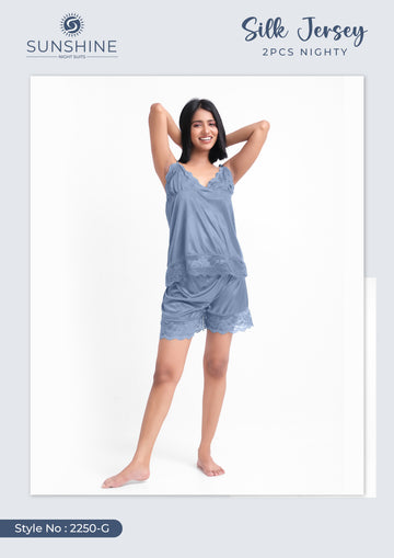 Grey Silk Jersey Cami Short 2250-G