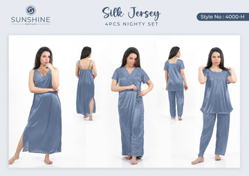 Grey Silk Nighty 4000-G Set For women In Pakistan. Shop Now