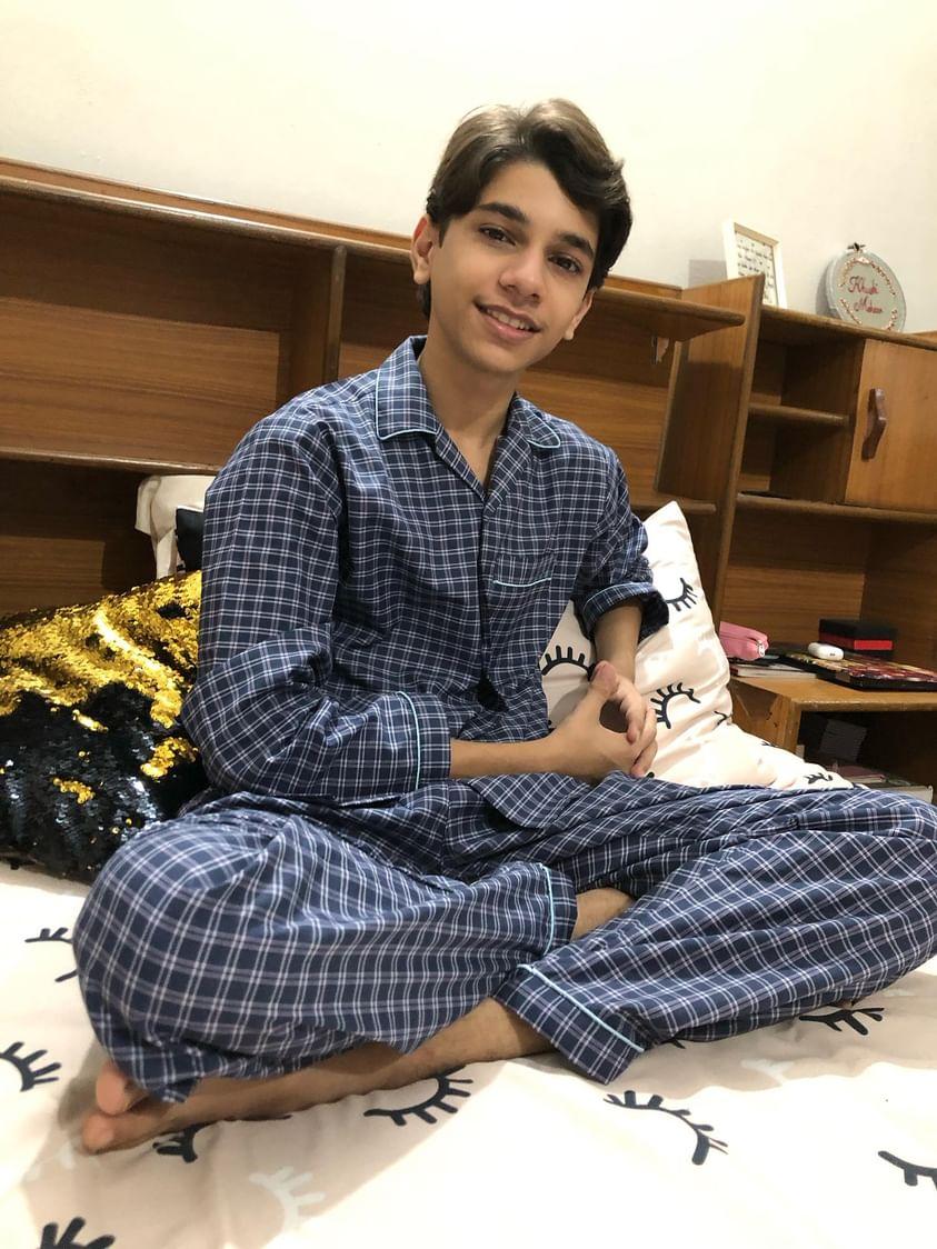 Blue Check Nightwear for Boys CH-51- Luxurious Sleepwear. Shop Now