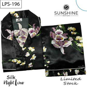 Black Orchid Floral Printed Silk Nightdress LPS-196
