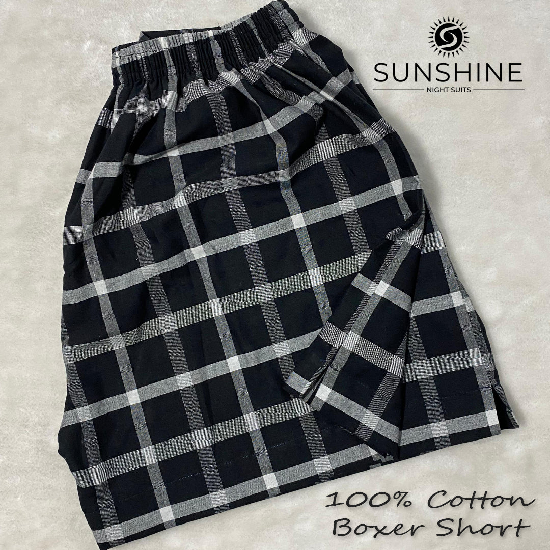 Black Check 100% Cotton Boxer Shorts – MCB-14