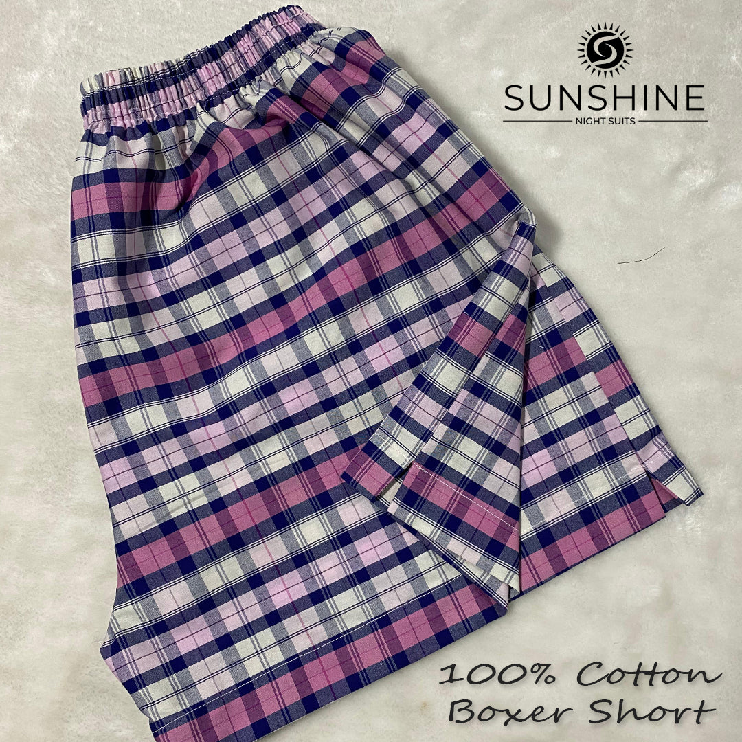 Lavender Check 100% Cotton Boxer Shorts – MCB-18