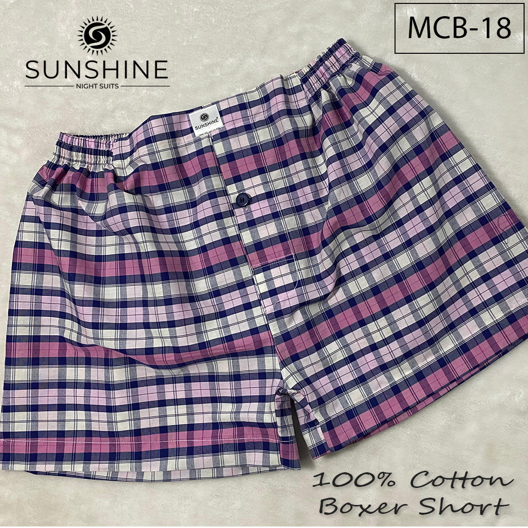 Lavender Check 100% Cotton Boxer Shorts – MCB-18