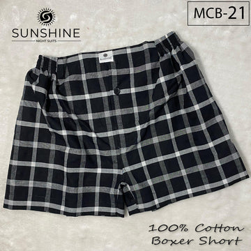 Black Check 100% Cotton Boxer Shorts – MCB-21