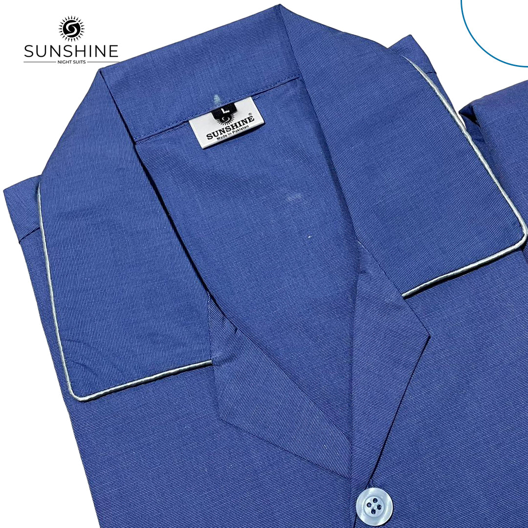 Ocean Micro Stripe 100% Cotton Night Suit – MCN-87