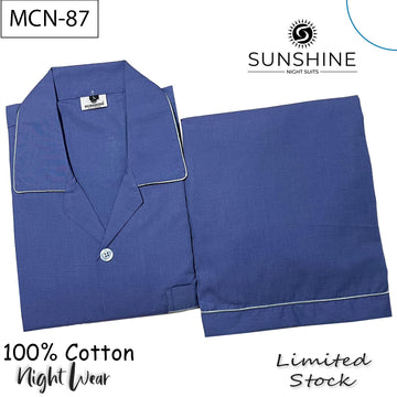 Ocean Micro Stripe 100% Cotton Night Suit – MCN-87