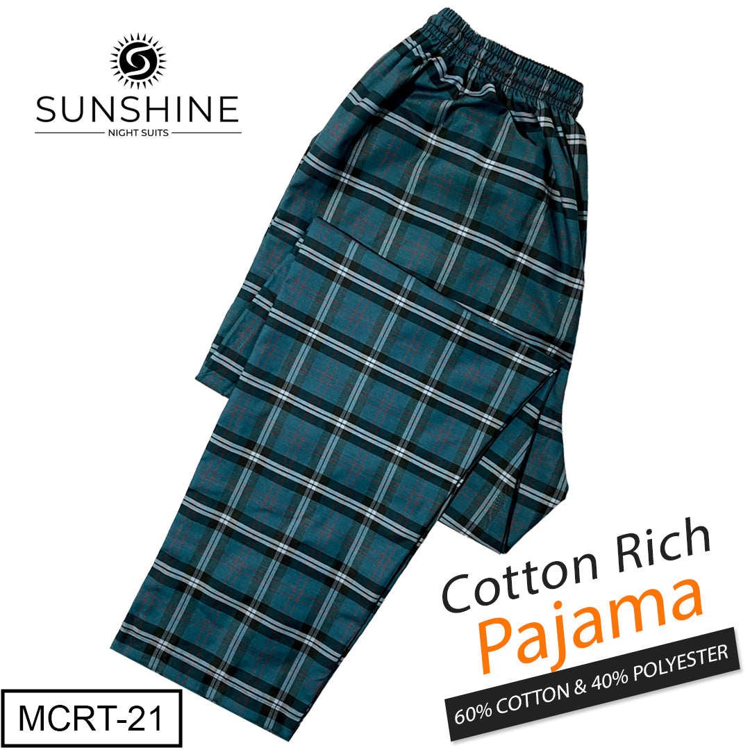 Teal Check Cotton Rich Trousers MCRT-21