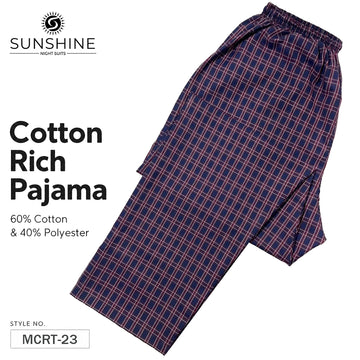 Navy Maroon Check Cotton Rich Trousers – MCRT-23