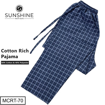Royal Blue Check Cotton Rich Trousers MCRT-70
