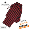 Red Black checkered 100% cotton trousers, product code MCT-07, featuring a classic pattern, comfortable fit, and breathable fabric perfect for casual wear