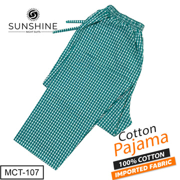 Sea Green Check 100% Cotton Trousers – MCT-107