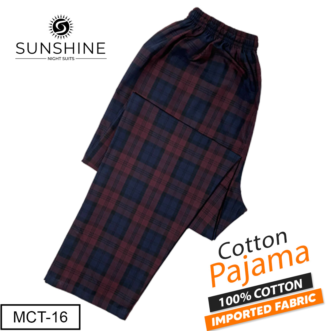 Bordeaux Check 100% Cotton Trousers MCT-16